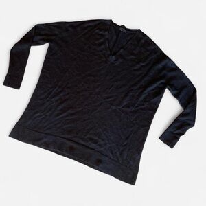 The Row v neck oversized sweater black